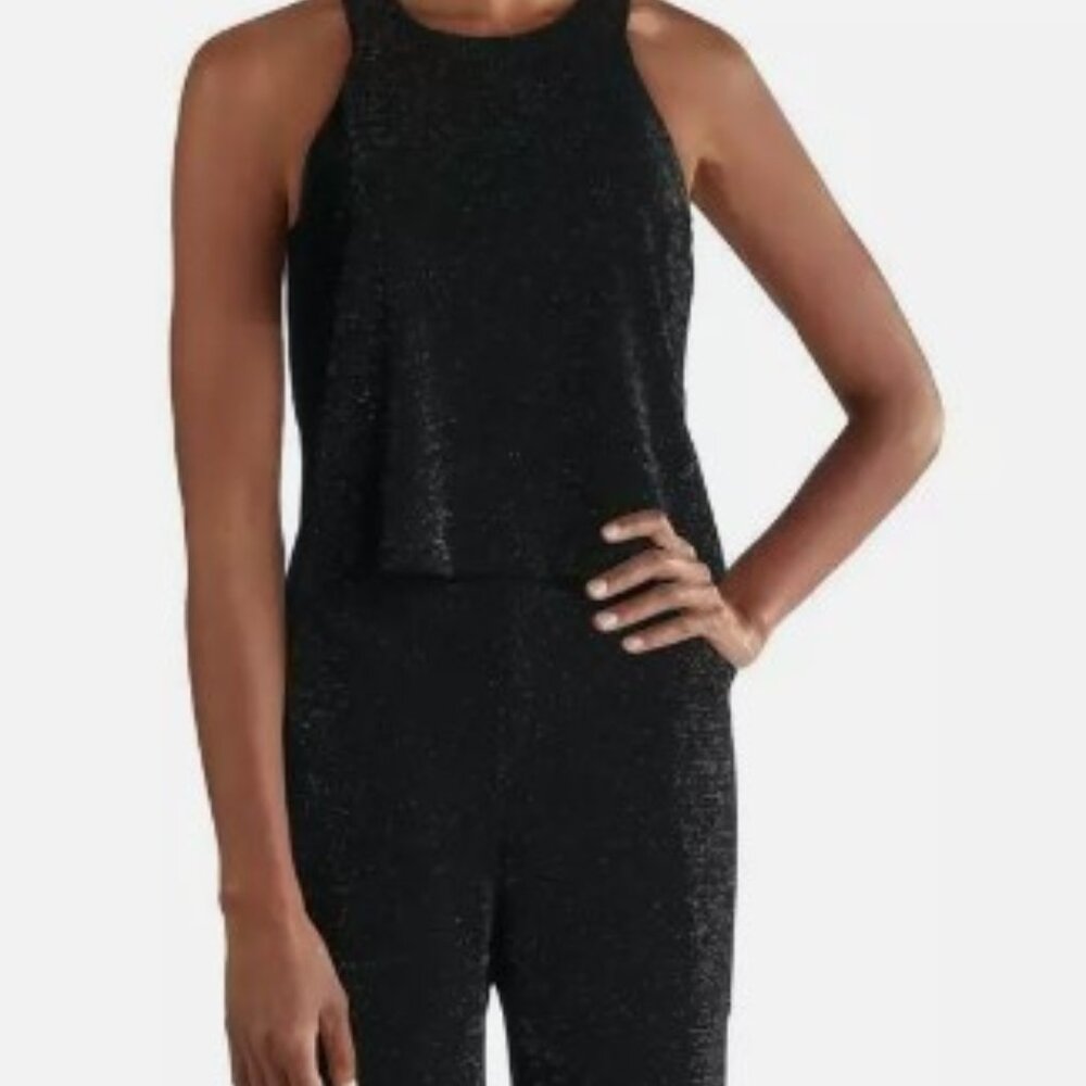 NWT Aqua black sparkle glitter jumpsuit pant romper